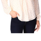 Michael Kors Women's Foil Print Pleated Blouse White Size Medium