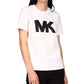 Michael Kors Women's Organic Cotton Sequined Logo T-Shirt White Size Small