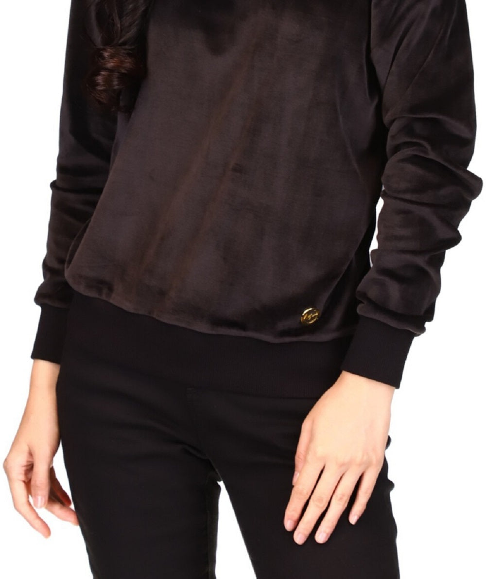 Michael Kors Women's Velour Off The Shoulder Top Black
