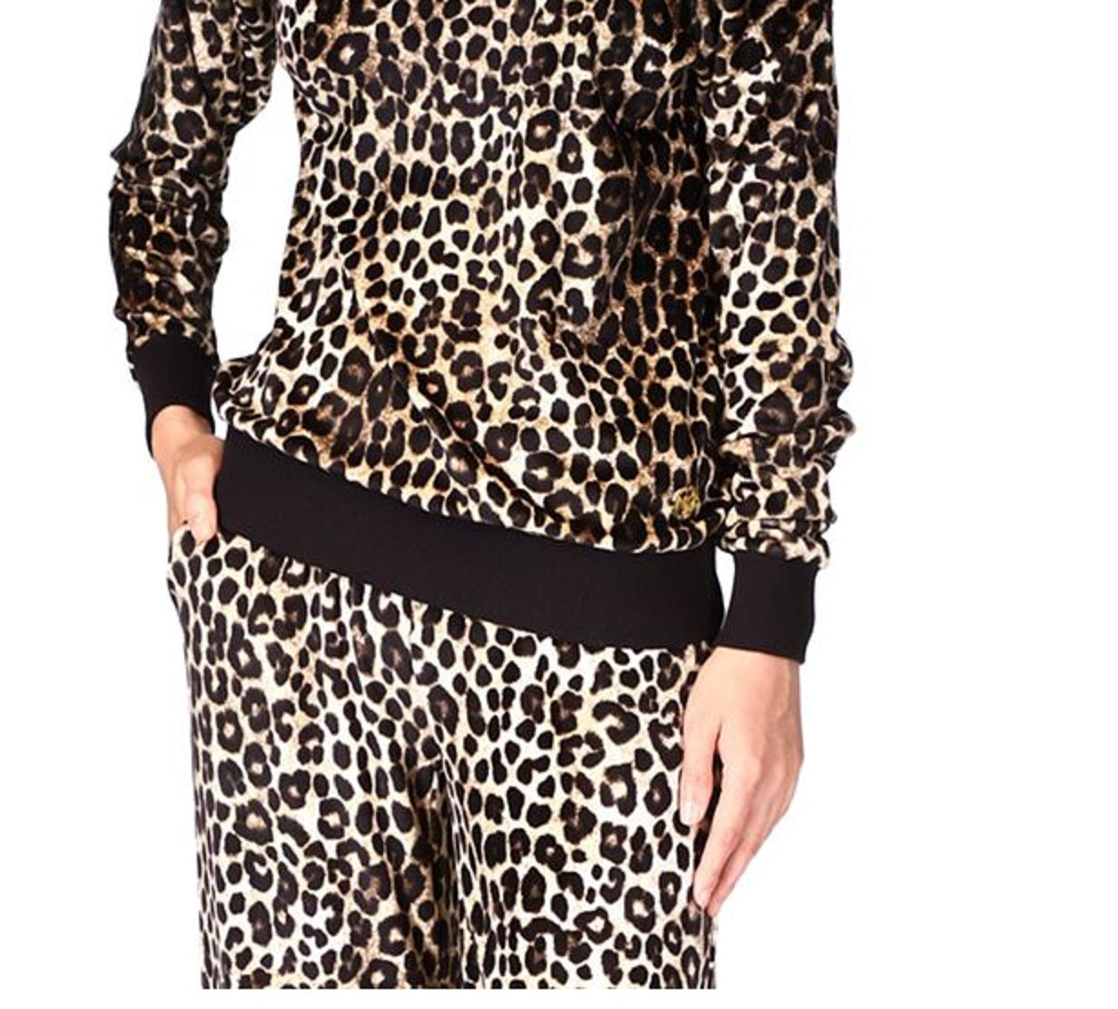 Michael Kors Women's Cheetah Off The Shoulder Top Black