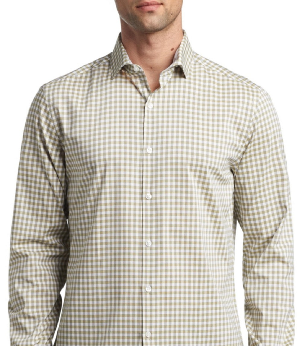 Van Heusen Men's Slim Fit Never Tuck Dress Shirt Yellow Size 32X33