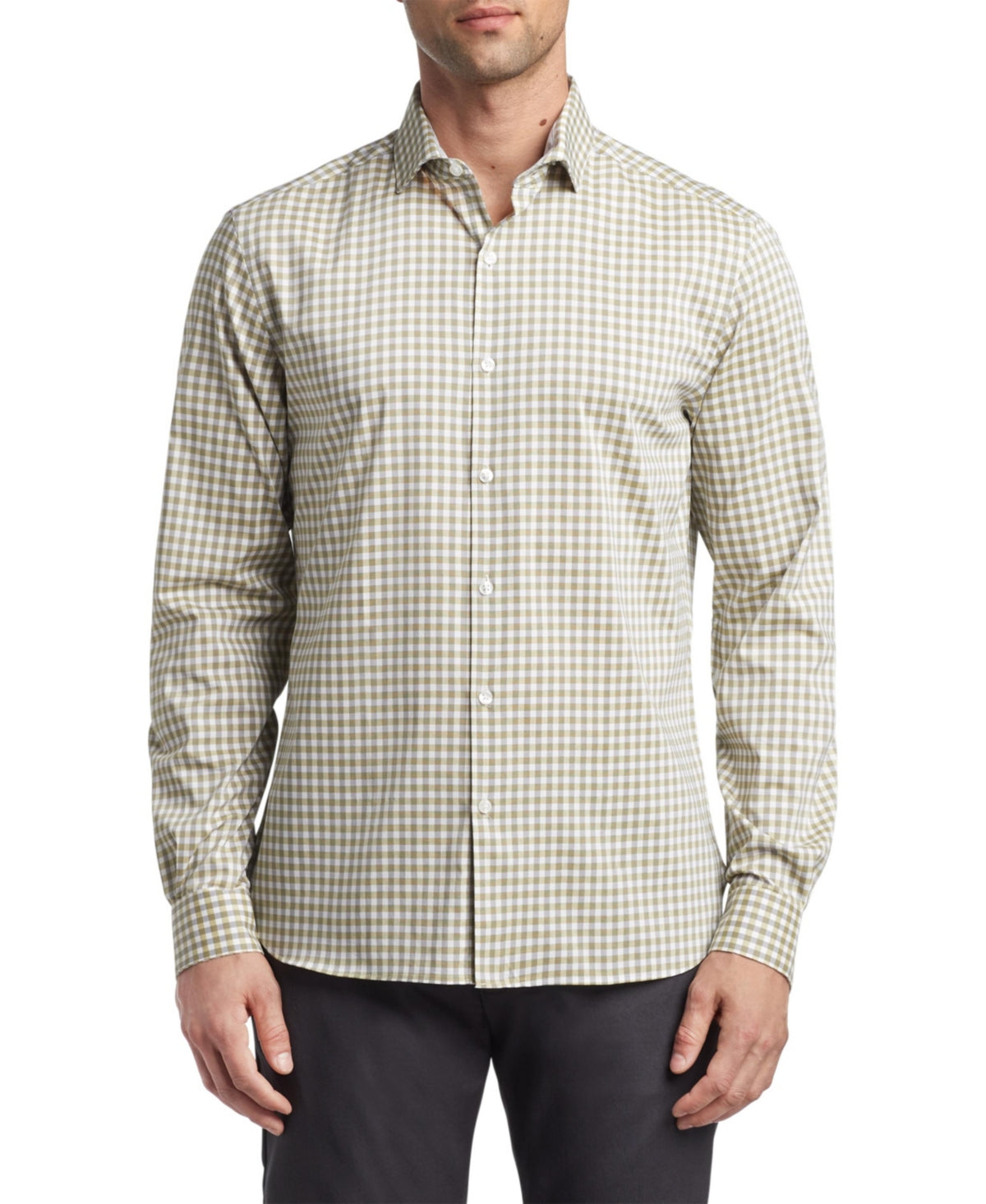Van Heusen Men's Slim Fit Never Tuck Dress Shirt Yellow Size 32X33