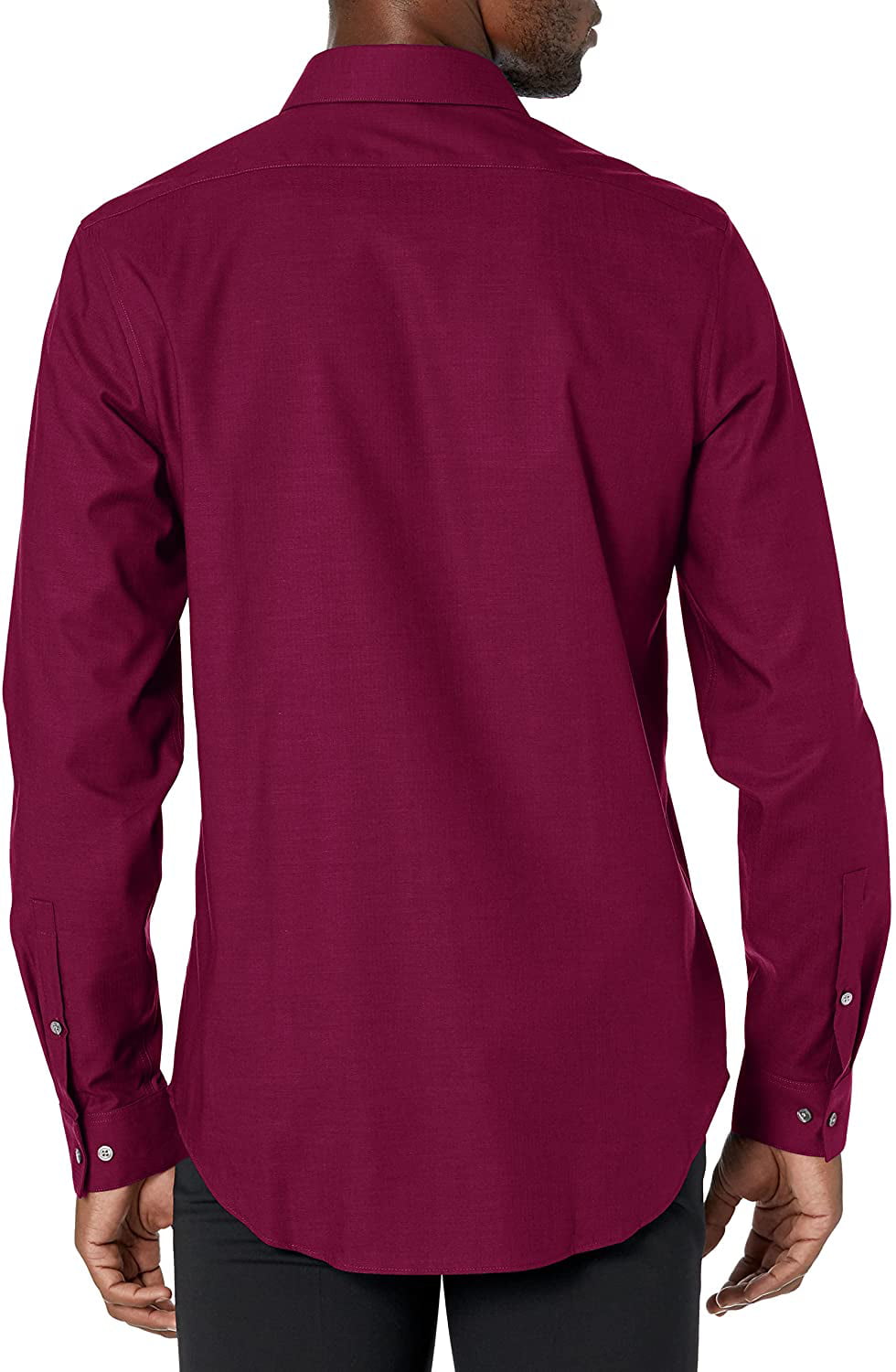 Calvin Klein Men's Slim Fit Non Iron Stain Shield Solid Dress Shirt Red Size 17X32X33