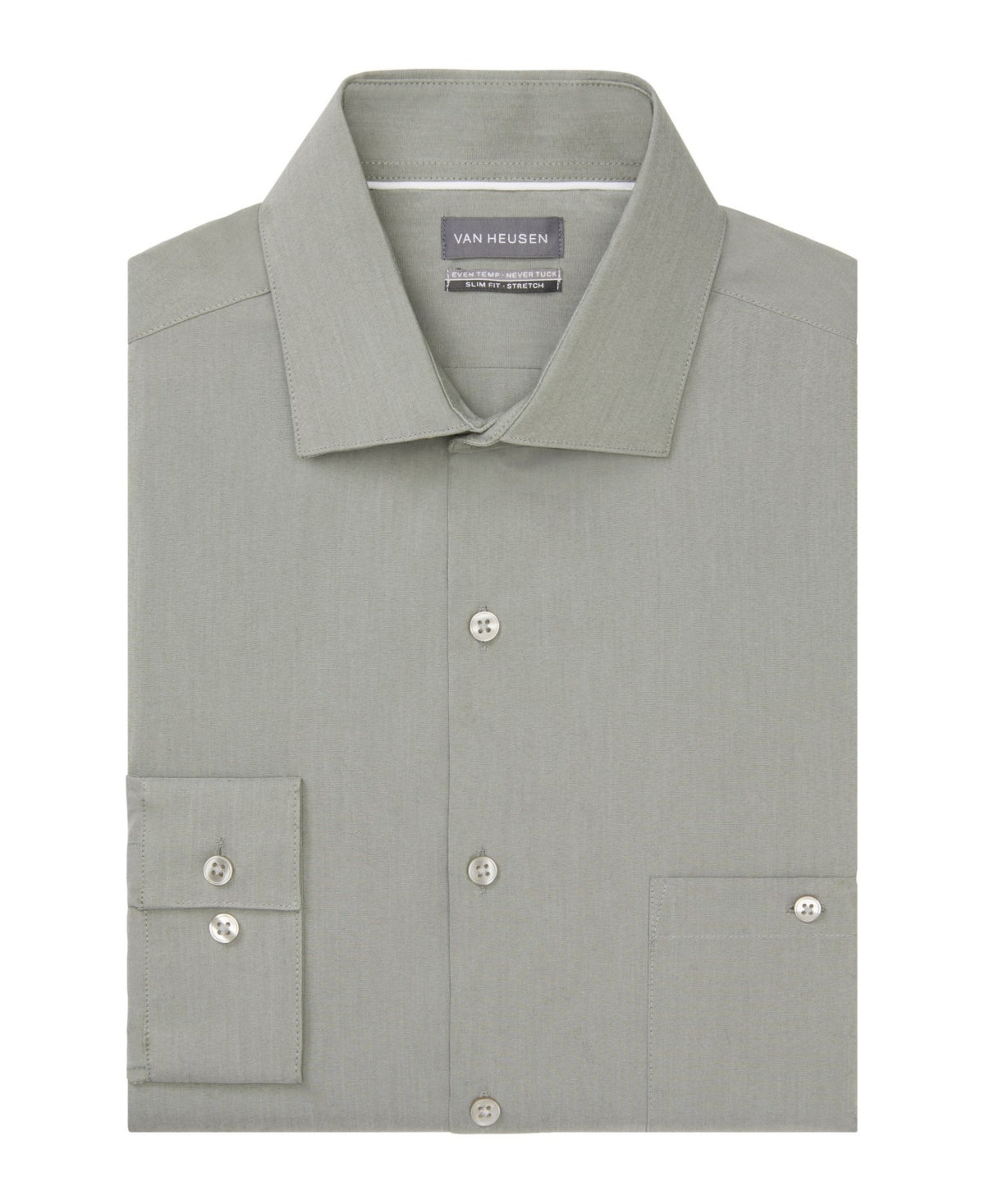 Van Heusen Men's Even Temperature Never Tuck Slim Fit Dress Shirt Green Size 32X33