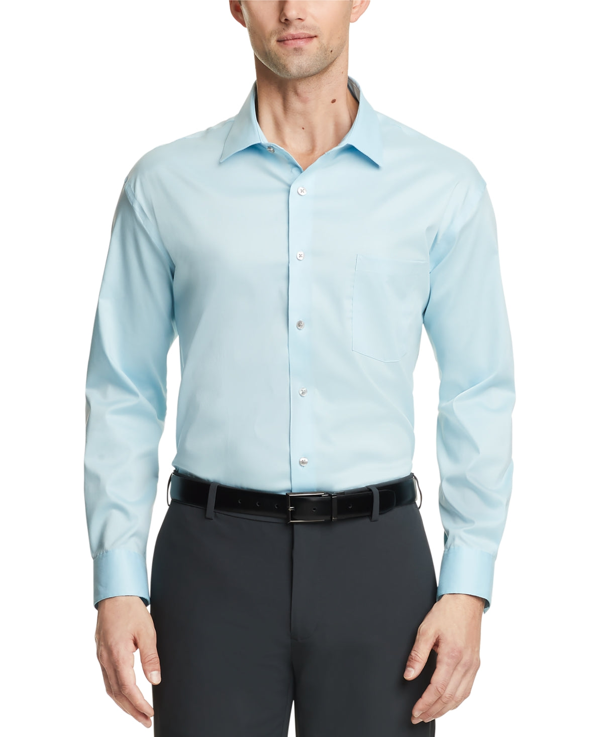 Van Heusen Men's Regular Fit Ultraflex Dress Shirt Blue Size 16.5X32X33