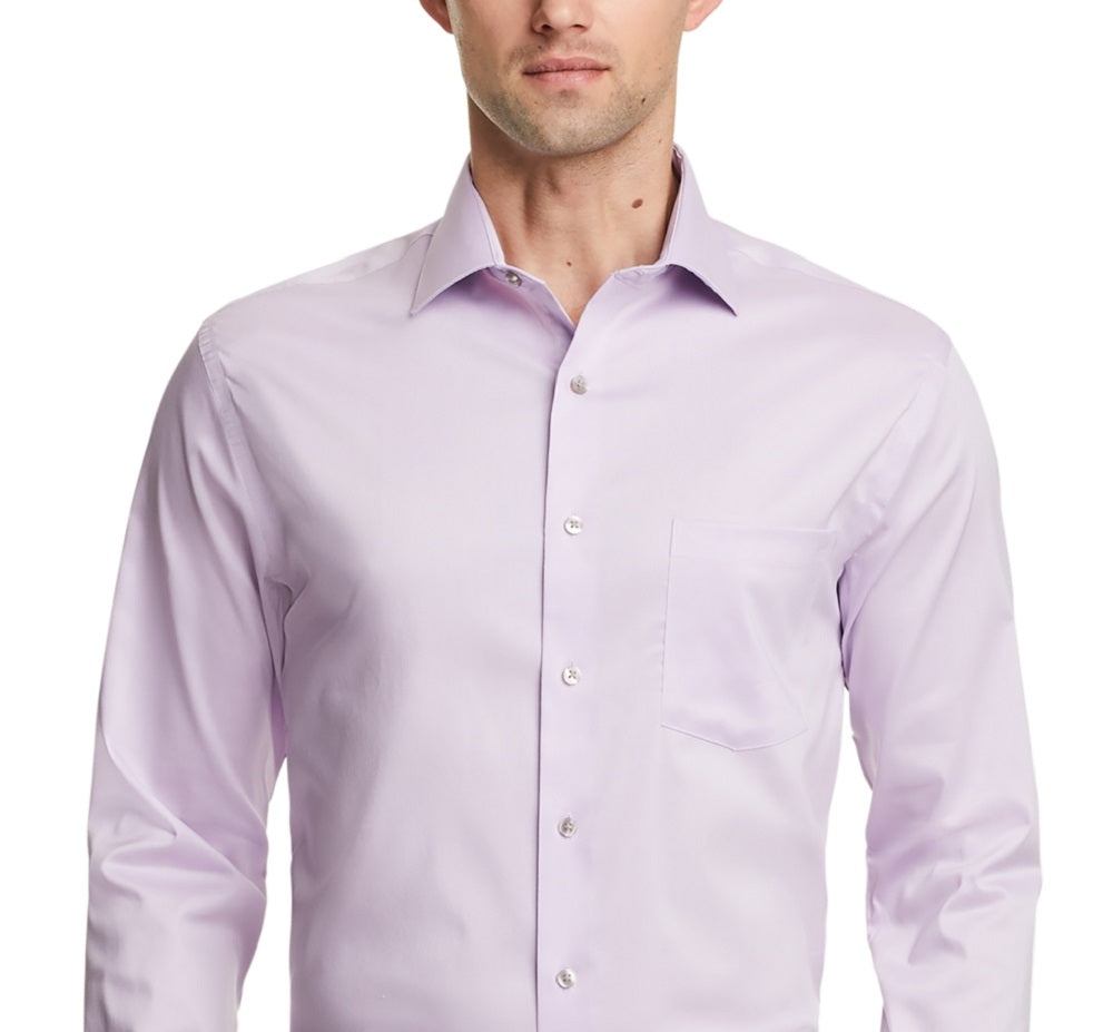 Van Heusen Men's Regular Fit Ultraflex Dress Shirt Purple Size 32X33