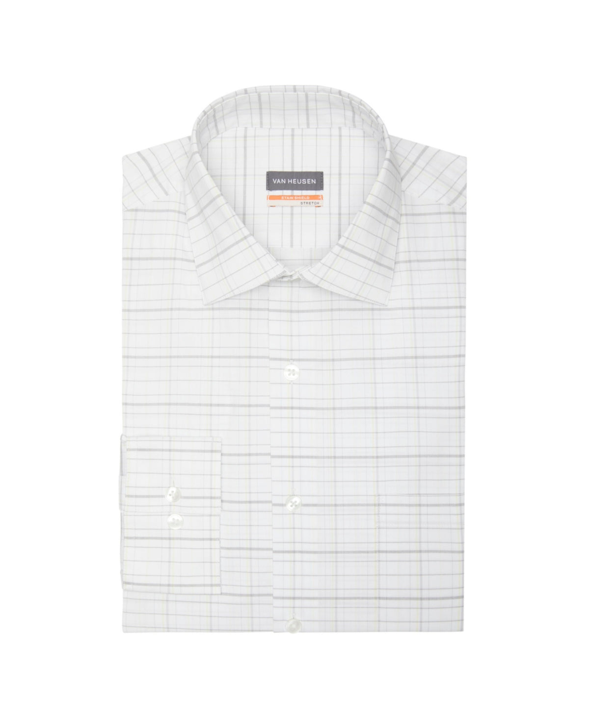 Van Heusen Men's Stain Shield Regular Fit Dress Shirt White Size 16-16.5/32-33 L