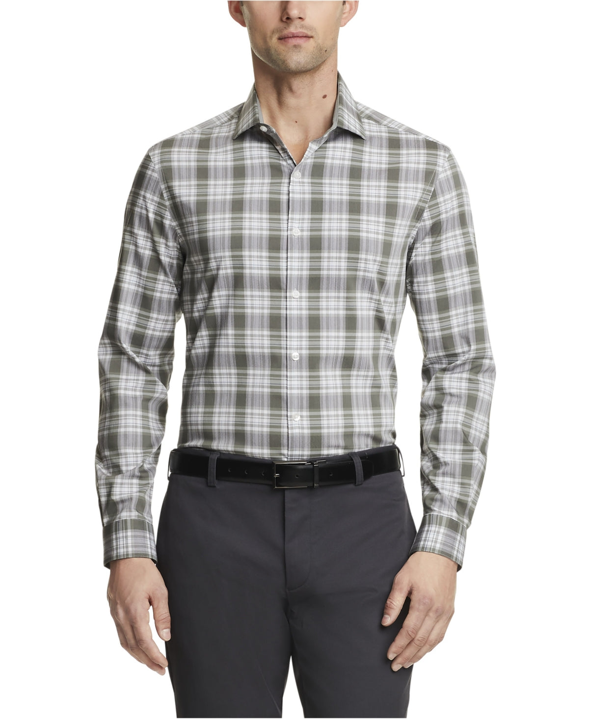 Van Heusen Men's Even Temp Never Tuck Slim Fit Dress Shirt Green Size 17X34X35