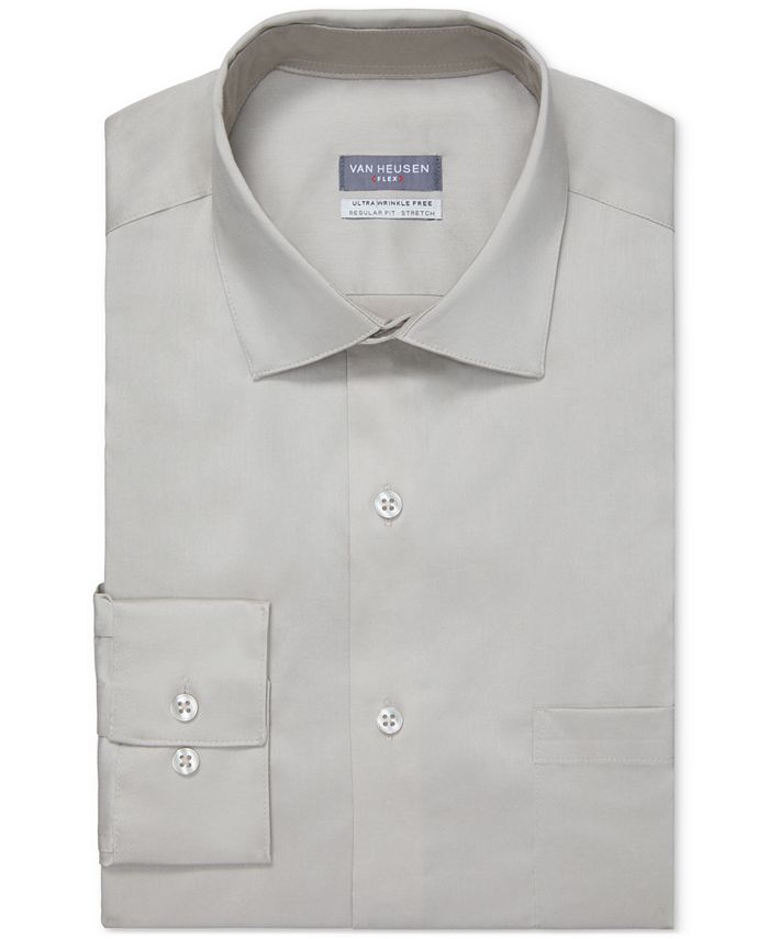 Van Heusen Men's Regular Fit Ultraflex Dress Shirt Brown Size 16X34X35