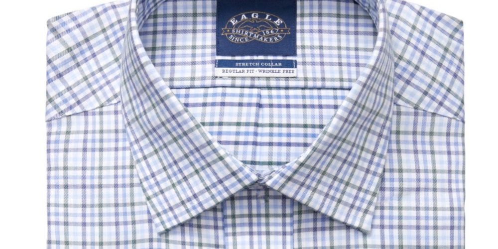 Eagle Men's Regular Fit Stretch Collar Dress Shirt Green Size 17X34X35