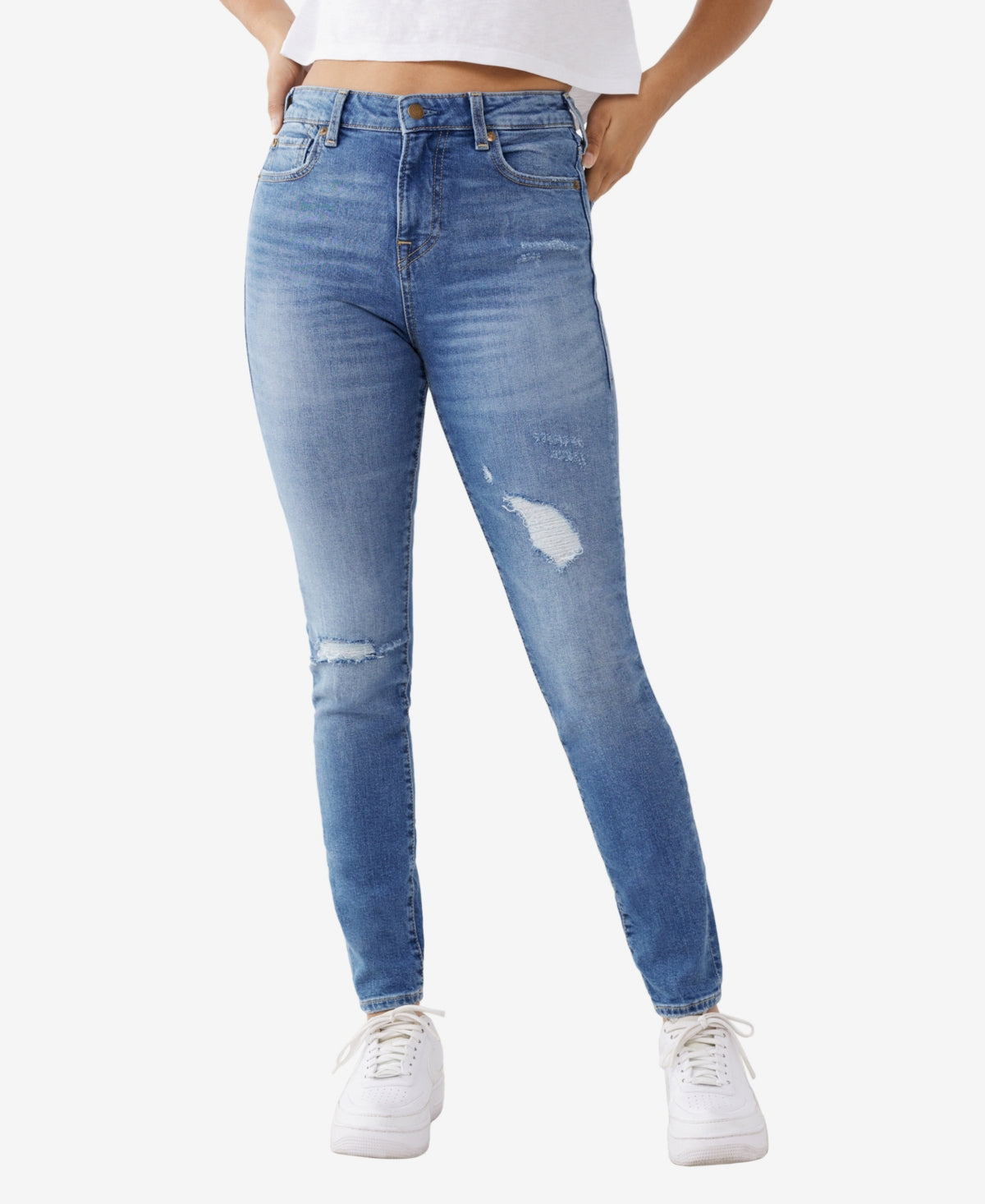 True Religion Women's Jennie High Rise Curvy Skinny Jeans Blue Size 32