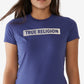 True Religion Women's Ombre Foil Logo Short Sleeve T-Shirt Blue Size X-Small