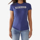 True Religion Women's Ombre Foil Logo Short Sleeve T-Shirt Blue Size X-Small