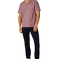 DKNY Men's Hertford Regular Fit Stretch Geo Print Camp Shirt Red Size Medium