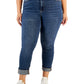 Celebrity Pink Women's Cuffed Girlfriend Jeans Blue Size 18W
