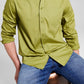And Now This Men's Poplin Long Sleeve Button Up Shirt Green Size X-Large
