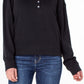 Earnest Sewn Women's French Terry Henley Top Black Size X-Large