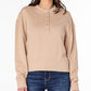 Earnest Sewn Women's French Terry Henley Top Brown Size Medium