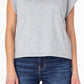 Earnest Sewn Women's Cap Sleeve Cotton Jersey Shirt Gray Size Large