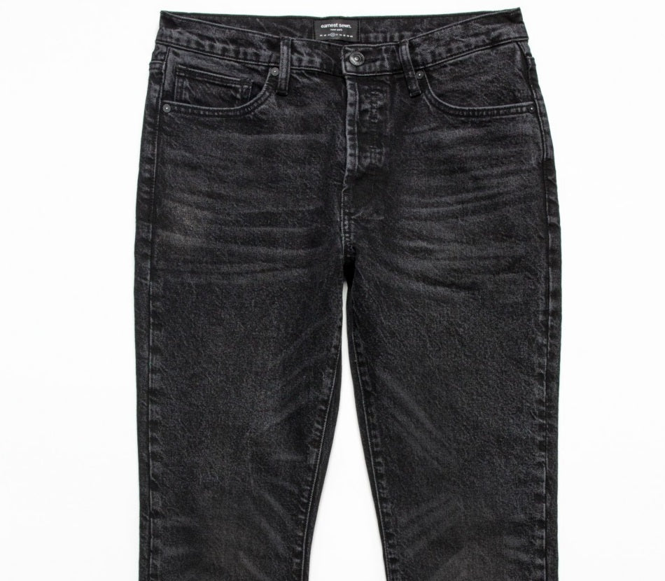 Earnest Sewn Men's Bryan Slouchy Slim Denim Jeans Black