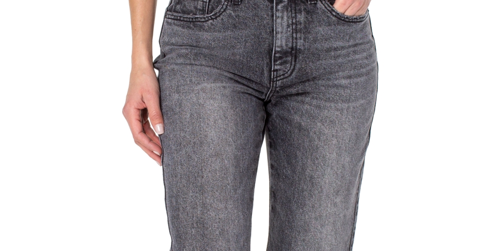 Earnest Sewn Women's Faded Denim Straight Leg Ankle Jeans Gray Size 34