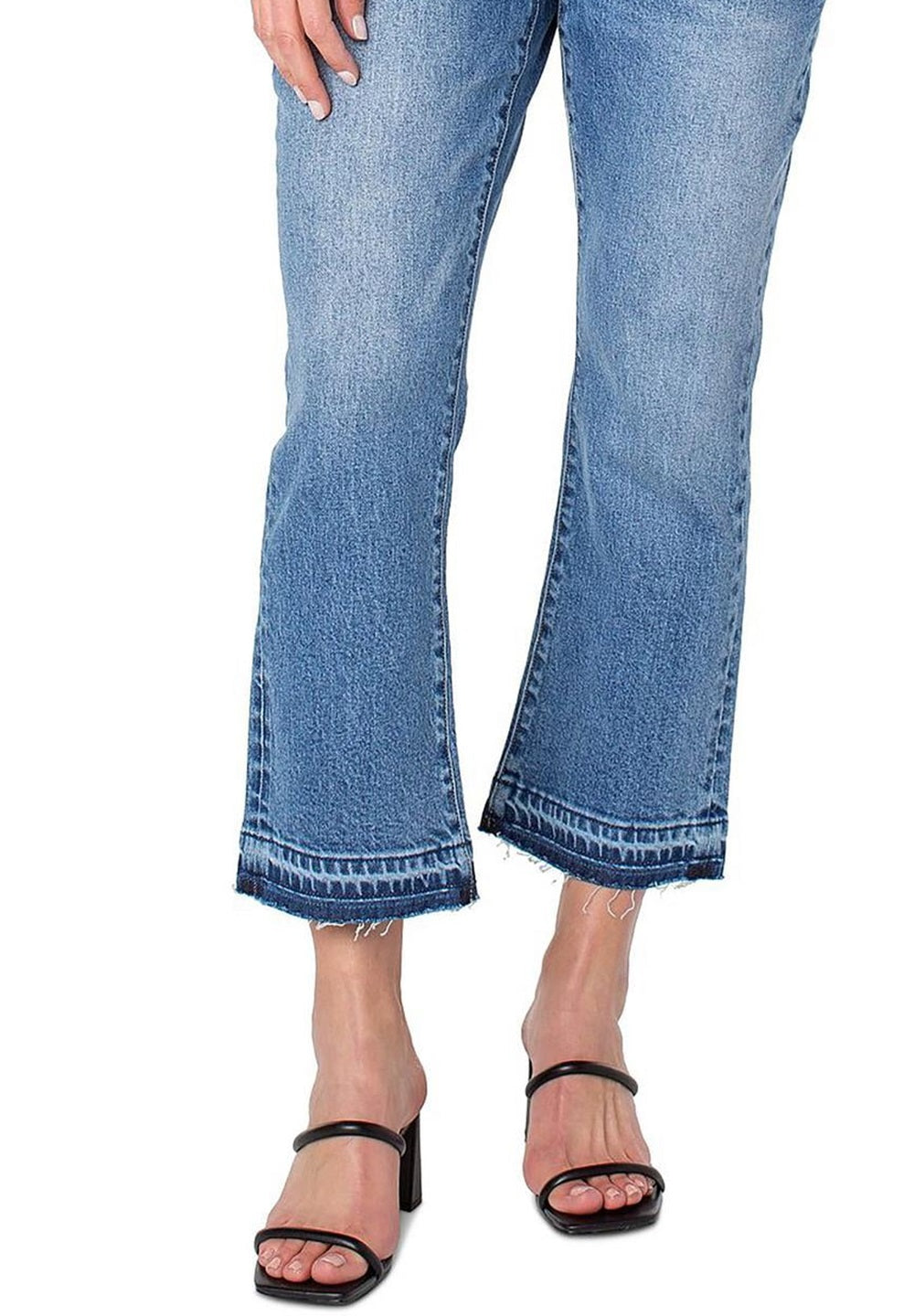 Earnest Sewn Women's Distressed Mid Rise Bootcut Jeans Blue Size 26
