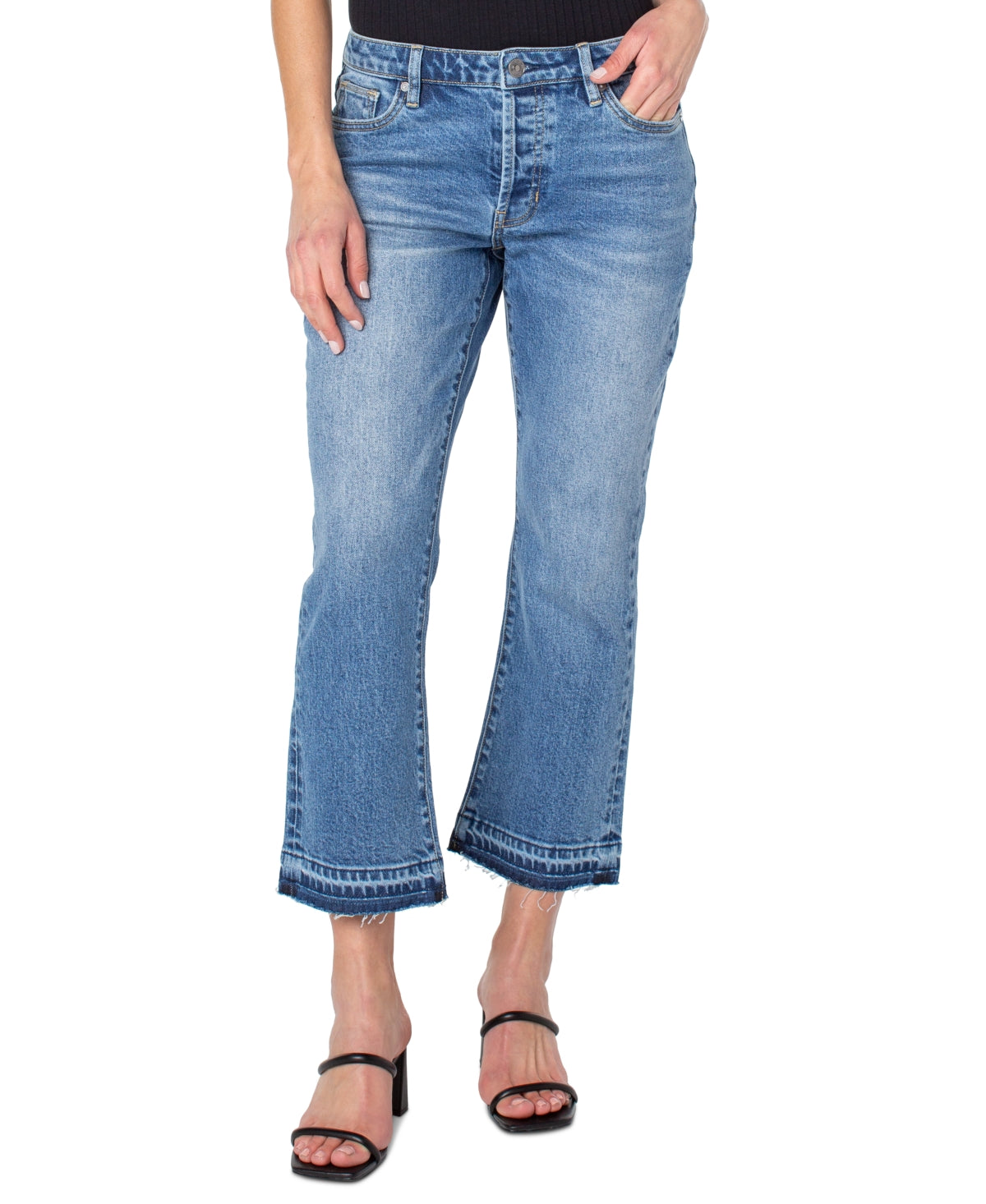 Earnest Sewn Women's Bootcut Cropped Flare Jeans Blue Size 29