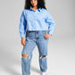 And Now This Women's Cotton Button Front Top Blue Size 0X