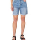 Earnest Sewn Women's Cuffed Pleated Denim Shorts Blue Size 26