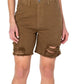 Earnest Sewn Women's Distressed Twill Denim Shorts Green Size 26
