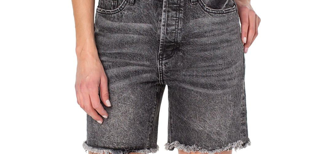 Earnest Sewn Women's Faded Mini Denim Shorts Gray Size 26