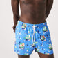 Lacoste Men's Printed Built In Mesh Boxer Swimming Trunks Blue Size Small