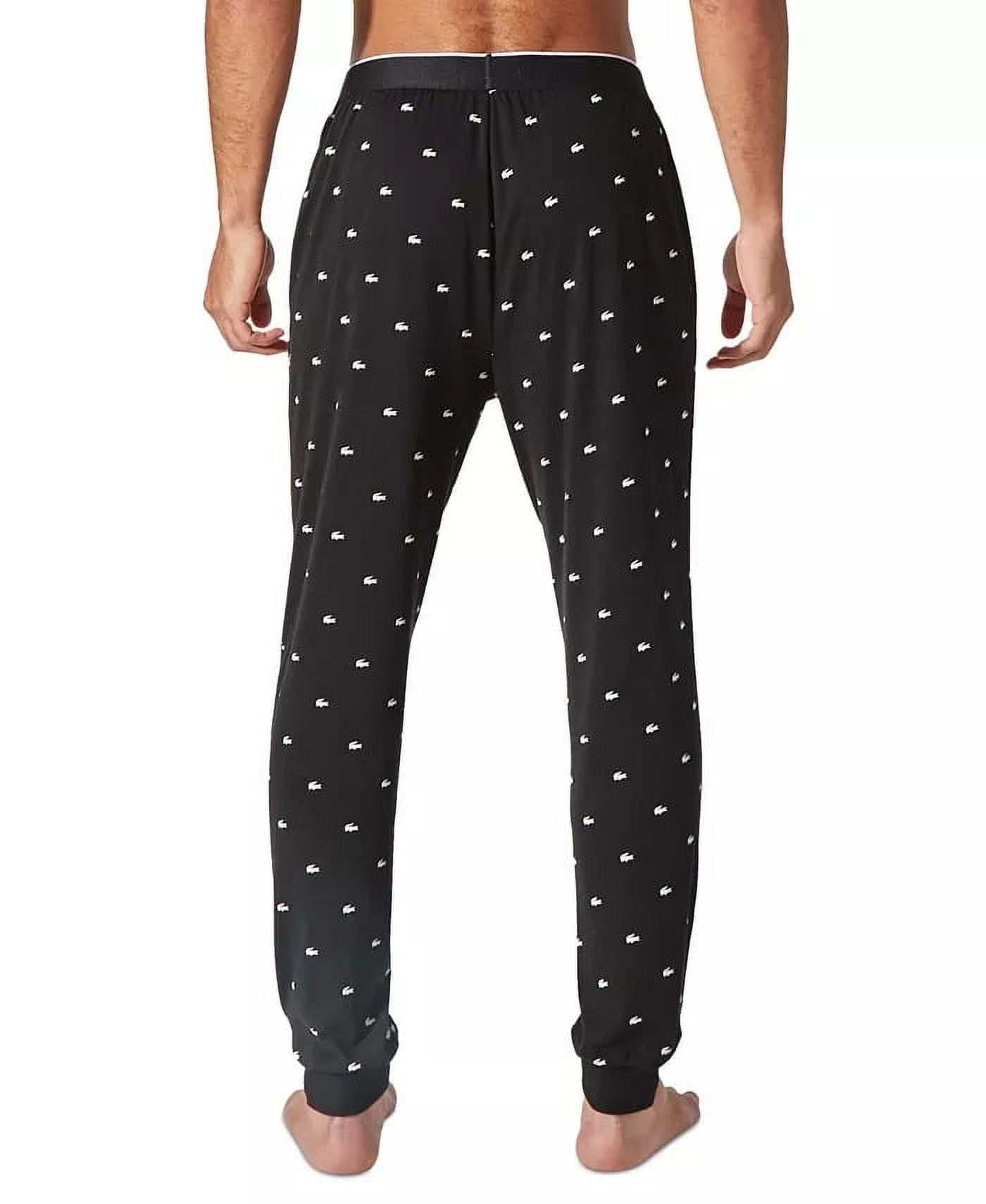 Lacoste Men's Printed Pajama Joggers Black Size X-Large