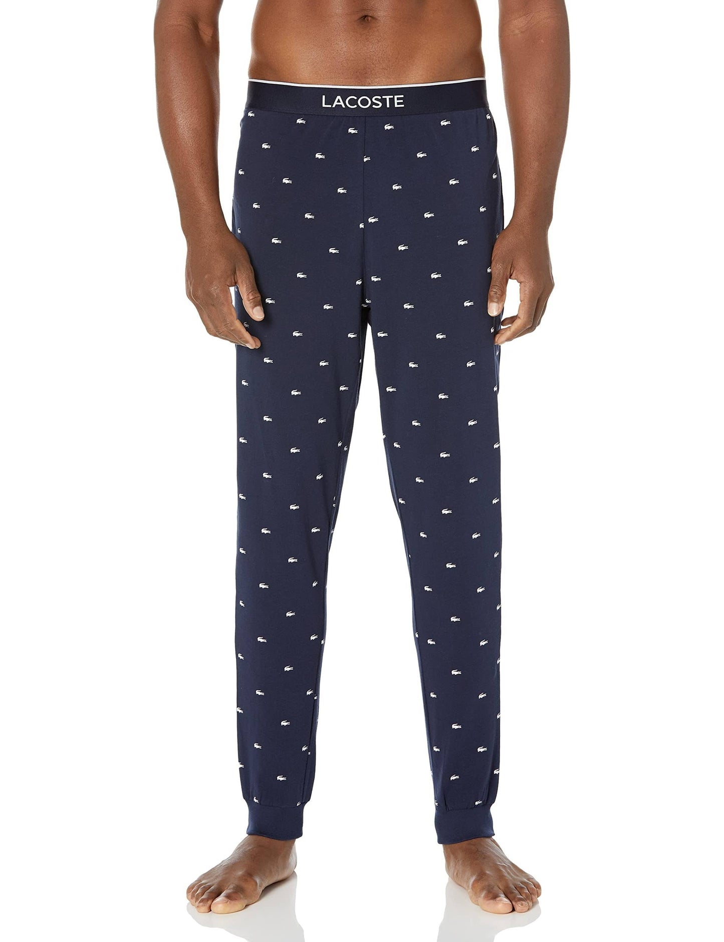 Lacoste Men's Jersey Pajama Pants Blue Size Large