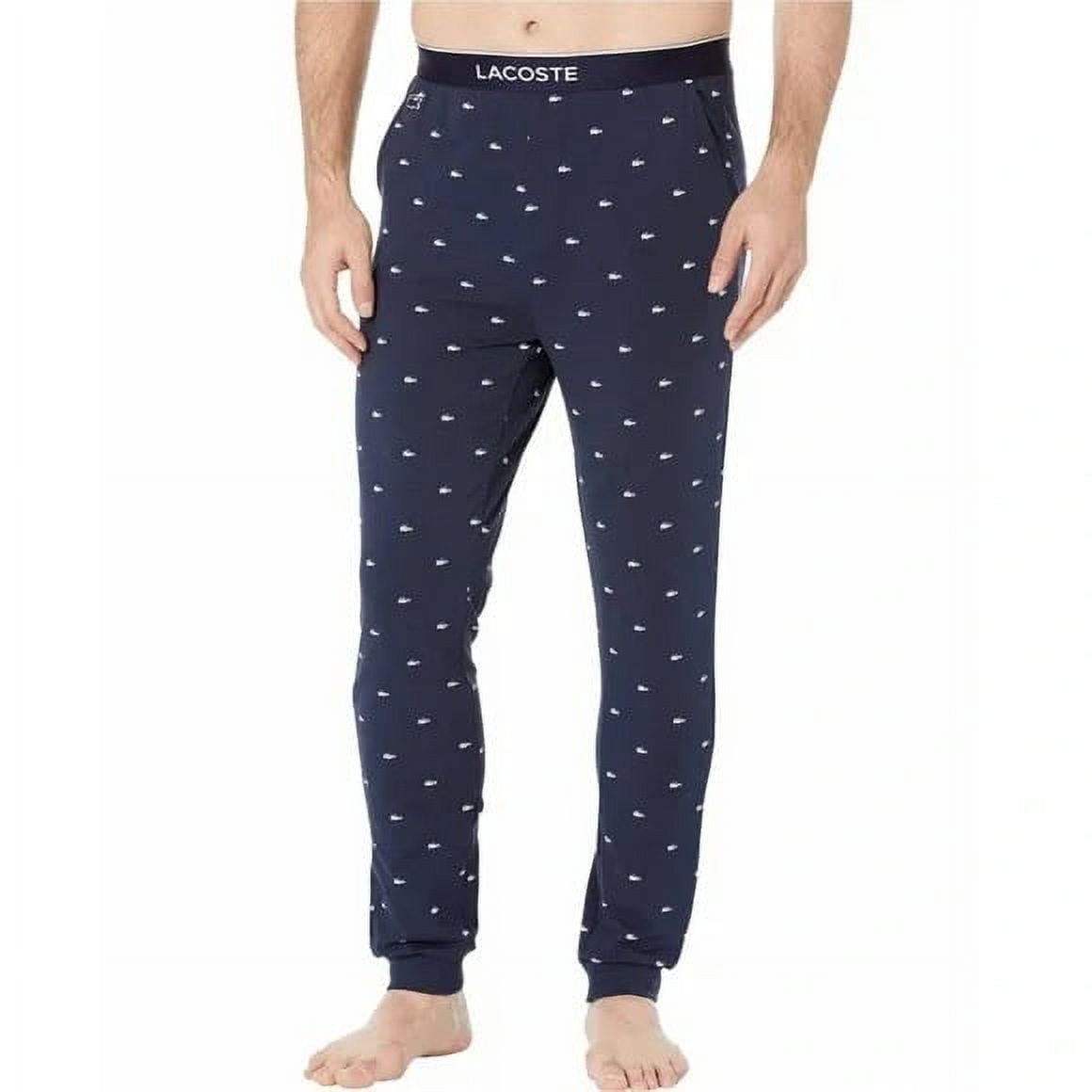 Lacoste Men's Jersey Pajama Pants Blue Size Large