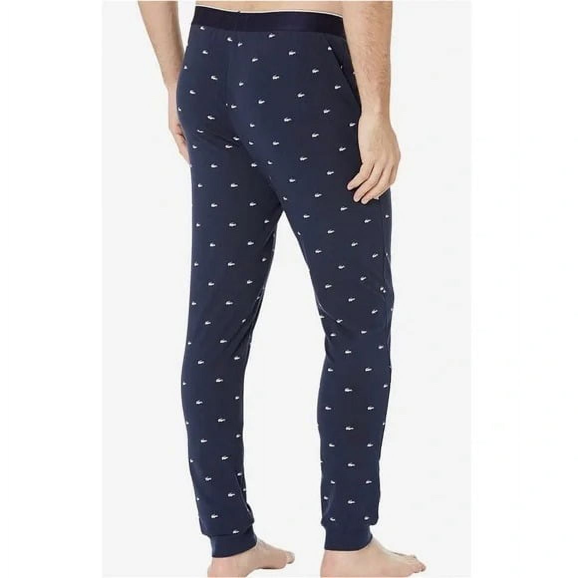 Lacoste Men's Jersey Pajama Pants Blue Size Large