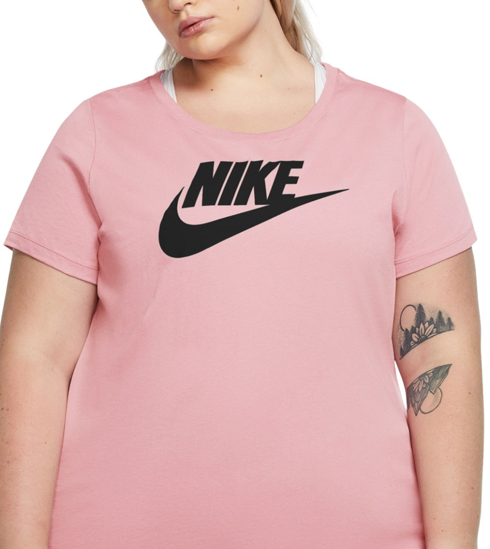Nike Women's Sportswear Cotton Logo T-Shirt Pink Size X-Large