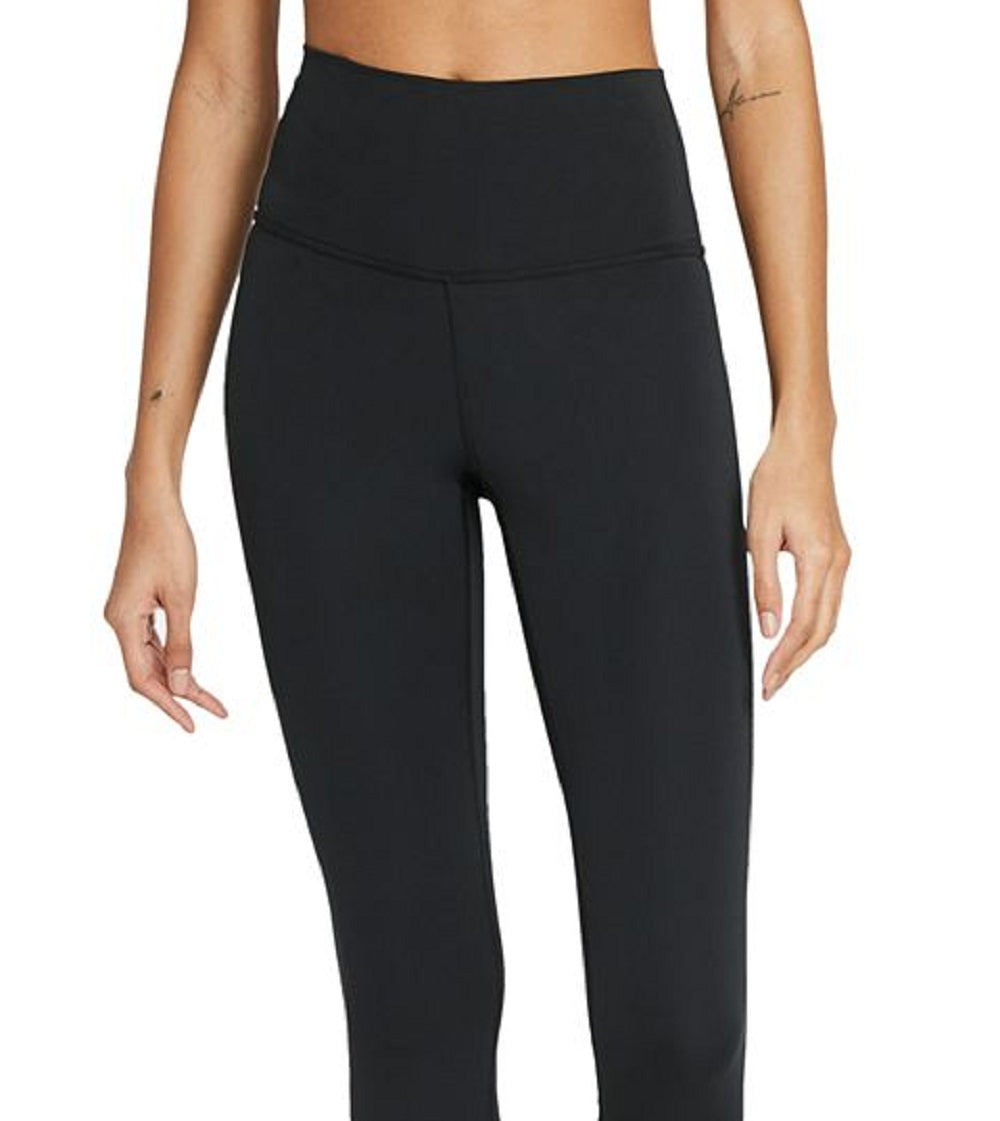 Nike Women's Crochet Trimmed 7/8 High Waist Yoga Tights Black Size Small
