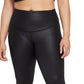 Nike Women's One Faux Leather Mid Rise 7/8 Leggings Black Size 1X