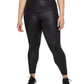 Nike Women's One Faux Leather Mid Rise 7/8 Leggings Black Size 1X