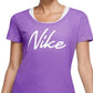 Nike Women's Dri Fit Script Logo Training T-Shirt Purple Size Large