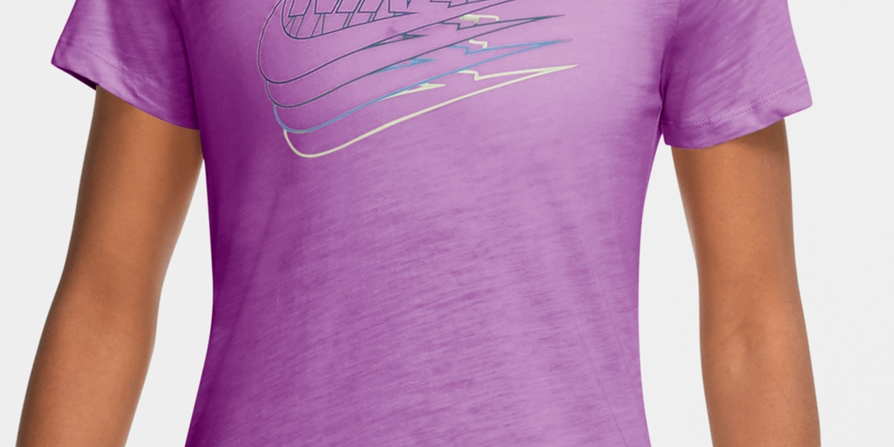 Nike Women's Sportswear Cotton Logo T-Shirt Purple Size Medium