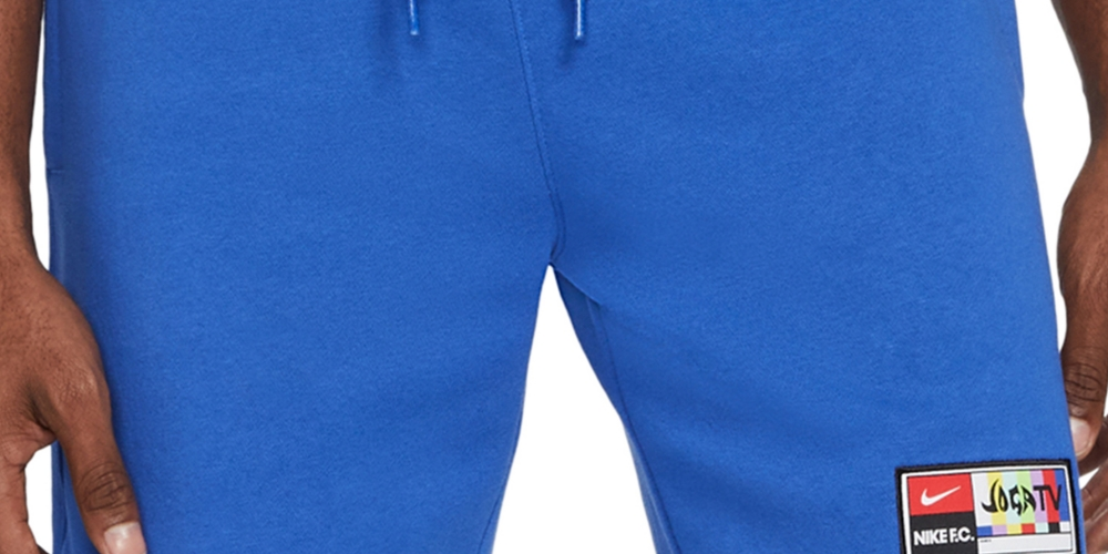 Nike Men's Joga Bonito Drawstring Logo Graphic Classic Fit Fleece Shorts Blue Size XX-Large