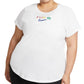 Nike Women's Dri Fit Rainbow Embroidered Logo T-Shirt White Size 2X