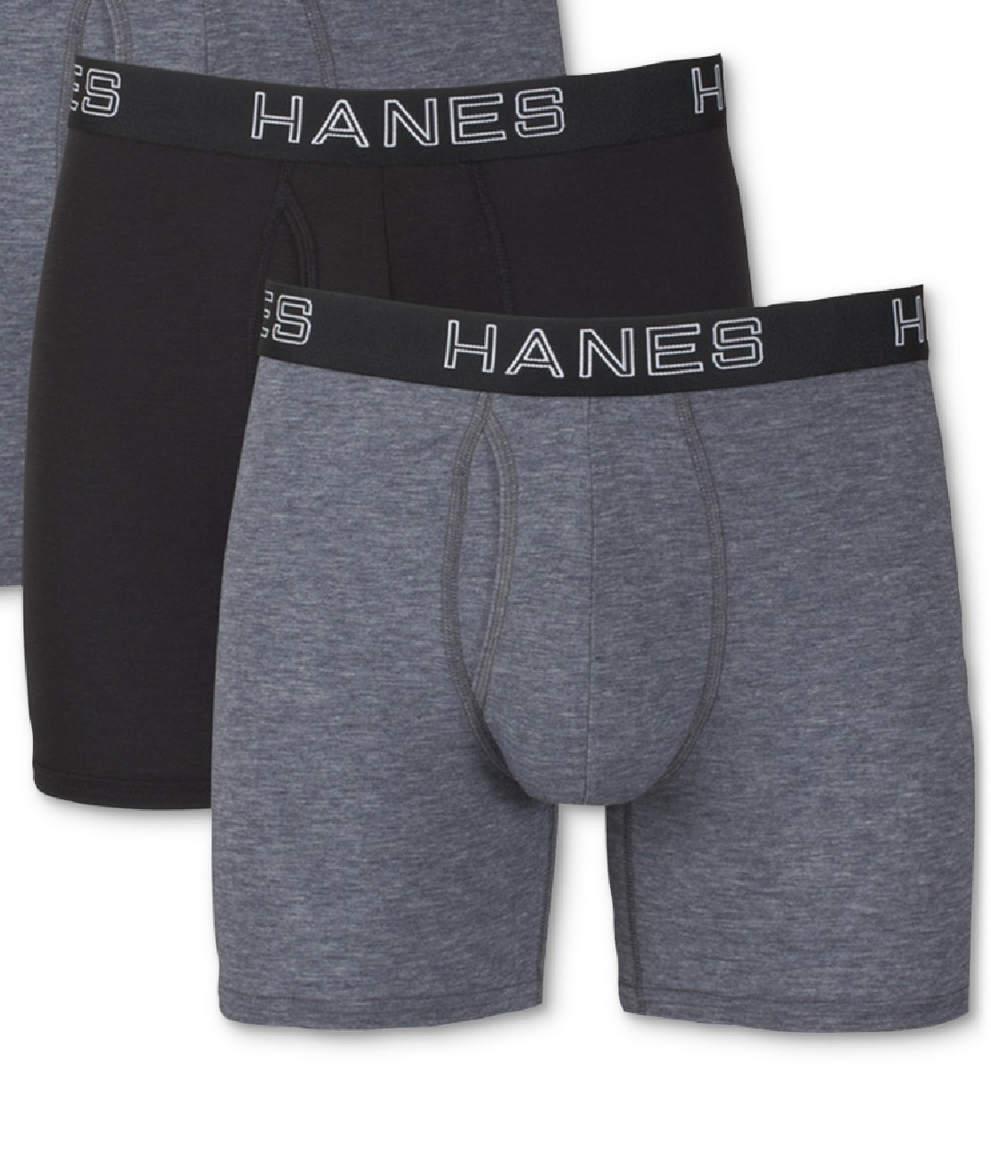 Hanes Men's 4 Pk Ultimate Comfort Flex Fit Ultra Soft Boxer Briefs Black Size X-Large
