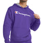 Champion Men's Script Logo Powerblend Hoodie Purple Size Medium