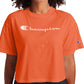 Champion Women's Logo Cropped T-Shirt Orange Size X-Small