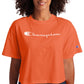 Champion Women's Logo Cropped T-Shirt Orange Size Large