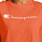 Champion Women's Logo Cropped T-Shirt Orange Size Large