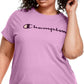 Champion Women's Classic Logo Graphic T-Shirt Purple Size 2X